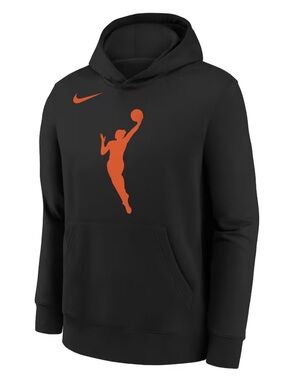 Nike Youth M 10/12 WNBA Black Hoodie Sweatshirt With Orange Logo Logowoman